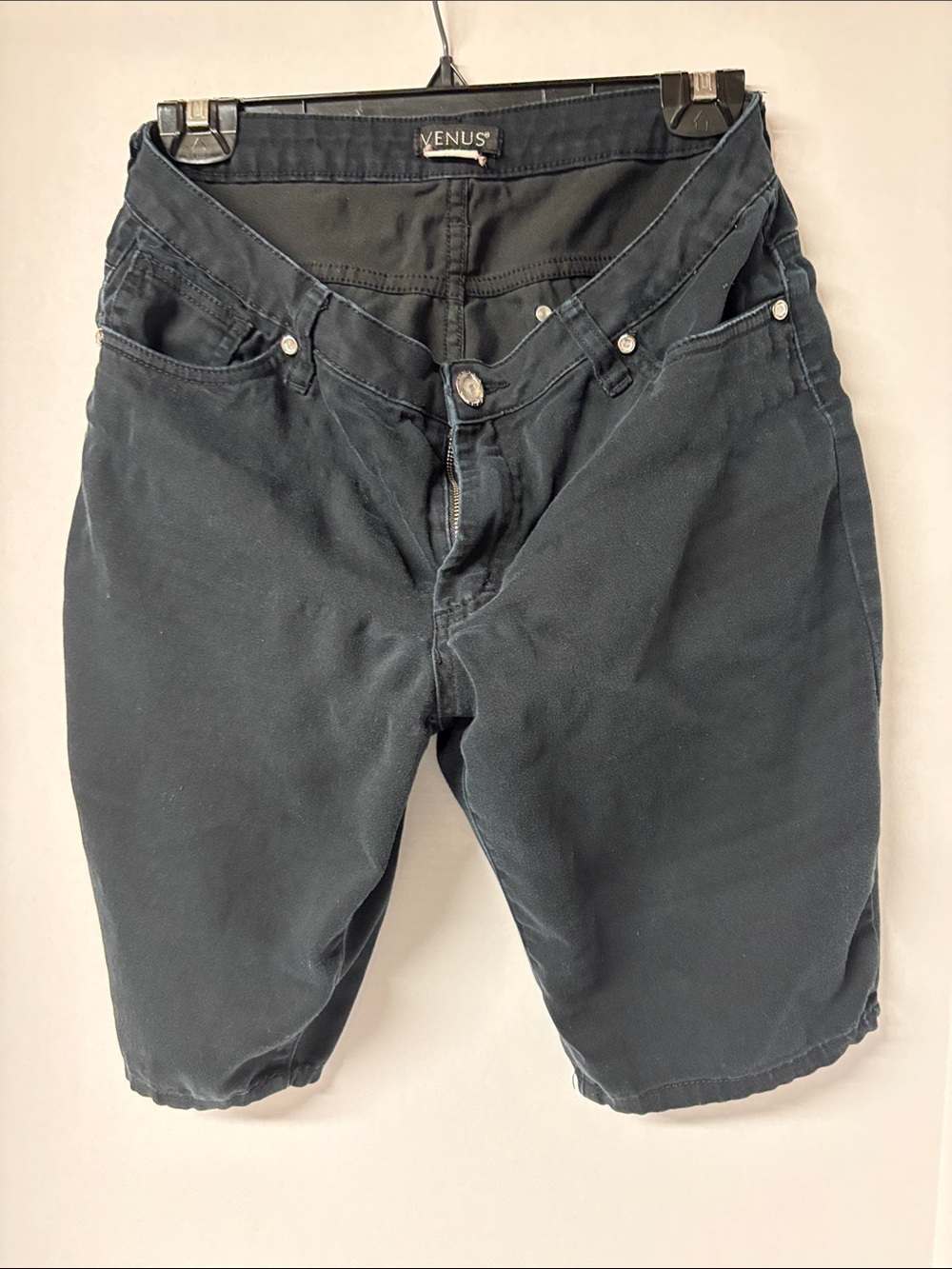 VENUS Woman’s Black Shorts with sparkly white buttons, size 10
